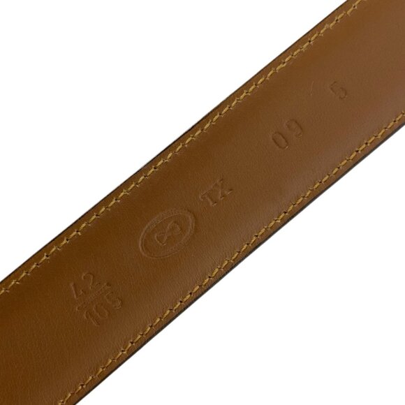 Trafalgar Mens Belt Burnished Java Lizard Brown Sz 42 Fits Like 38 Brass Buckle - Picture 4 of 6